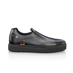 BREN MAROE Designer Sport Tec Print Black Sneaker